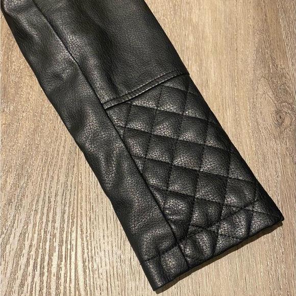 Faux leather motto jacket, gold hardware | Size L (10-12) - Picture 7 of 12